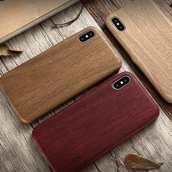 PU Wood Business Phone Case For iPhone X XS Max XR