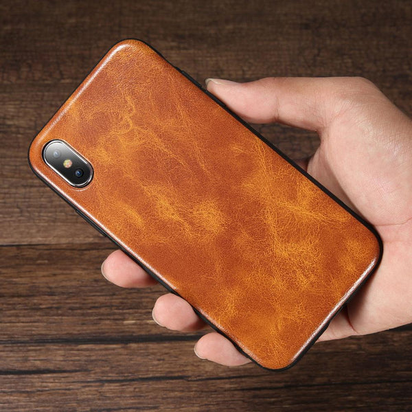 Business Vintage Leather Phone Case For iPhone XS XS Max 8 Plus