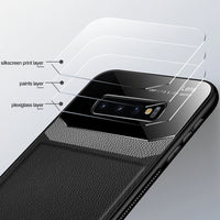 Leather Mirror PlexiGlass Case for Samsung S10 Series Note 10 Series