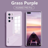 Luxury Liquid Tempered Glass Hybrid Soft Frame Case For Huawei Smartphone