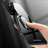 Magnet Ring Holder Stand Tempered Glass Back Case For Samsung Galaxy S21 Series