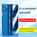 New 360° All Around Package Lens Protect Toughened Glass Soft Case for iPhone 12 11 Series