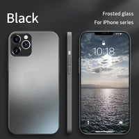 Original Square Frosted Tempered Glass Case For iPhone 13 12 11 Series