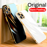 Luxury Square Plating Glossy Shockproof Case For iPhone 12 11 Series