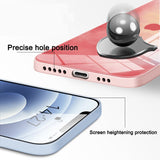 Watercolor Liquid Silicone Lens Protect Tempered Glass Case for iPhone 12 11 Series