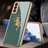 Luxury Plating Glass Anti knock Protection Hard Cover Case For Samsung S21 Ultra Plus 5G