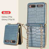 Luxury Mirror Makeups Case with Chain Strap for Samsung Z Flip 5G