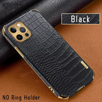 Luxury Genuine Irregular Skin Texture Leather Case For iPhone 12 11 Series