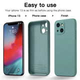 Original Luxury Square Liquid Silicone Phone Case For iPhone 13 12 Series