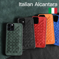 Luxury Artificial Alcantara Leather Weave Case for iPhone 12 11 Series