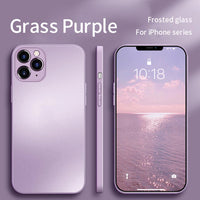 Original Square Frosted Tempered Glass Case For iPhone 13 12 11 Series