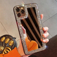 Luxury Fashion Diamond Glitter Bling Makeup Mirror Phone Case for iPhone 12 11 Series