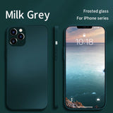 Original Square Frosted Tempered Glass Case For iPhone 13 12 11 Series