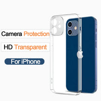 Ultra Thin Soft Silicone Camera Lens Protector Clear Case For iPhone 12 11 Series