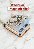 Luxury Mirror Makeups Case with Chain Strap for Samsung Z Flip 5G