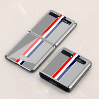 Luxury Leather Plating Hard Edge Fold Case for Samsung Galaxy Z Flip