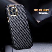 High end Leather Carbon Fiber Pattern Protective Case for iPhone 12 11 Series