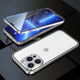 Luxury Aluminum Metal Double Sided Glass Matte Transparent Case For iPhone 13 Series