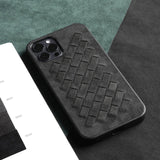 Luxury Artificial Alcantara Leather Weave Case for iPhone 12 11 Series