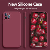 Straight Edge Silicone Case For iPhone 12 11 Pro Max