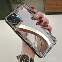 Luxury Fashion Diamond Glitter Bling Makeup Mirror Phone Case for iPhone 12 11 Series