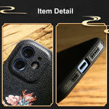 3D Embossed Leather Deer Dragon Full Protect Lens Shockproof Case for iPhone 12 11 Series