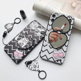 Silicone Creative Case with Makeup Mirror Bracket For iPhone SE 2020 & 11 Series