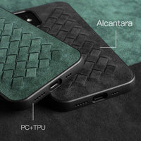 Luxury Artificial Alcantara Leather Weave Case for iPhone 12 11 Series