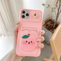 3D Cartoons Liquid Silicone Camera Lens Protection Case for iPhone 12 11 Series