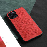 Luxury Artificial Alcantara Leather Weave Case for iPhone 12 11 Series