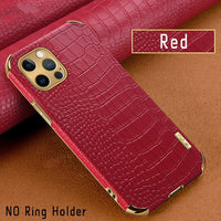 Luxury Genuine Irregular Skin Texture Leather Case For iPhone 12 11 Series