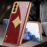 Luxury Plating Glass Anti knock Protection Hard Cover Case For Samsung S21 Ultra Plus 5G