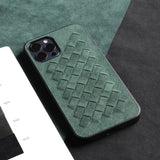 Luxury Artificial Alcantara Leather Weave Case for iPhone 12 11 Series