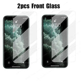 3 in 1 Full Screen Protector Tempered Glass On For iPhone 12 11 X Series