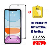 2 in 1 Tempered Glass + Camera Lens Cover For iPhone 12 Series