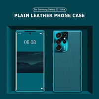 Luxury Hardware Plain Leather Shockproof Phone Case For Samsung Galaxy S21 S20 Note 20 Series