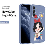 Drink Milk Tea Liquid Silicone Case For Samsung Galaxy S21 S20 Note 20 Series