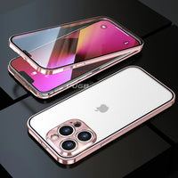 Luxury Aluminum Metal Double Sided Glass Matte Transparent Case For iPhone 13 Series