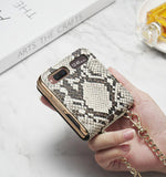 Luxury Mirror Makeups Case with Chain Strap for Samsung Z Flip 5G