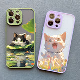 Cute Naughty Cat Soft TPU Case For iPhone 14 13 12 series