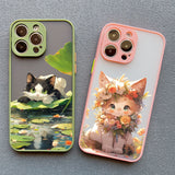 Cute Naughty Cat Soft TPU Case For iPhone 14 13 12 series