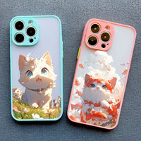 Cute Naughty Cat Soft TPU Case For iPhone 14 13 12 series