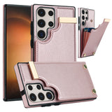 Vertical Cards Solt Wallet Leather Card Pocket Bag Case for Samsung S23 S22 S21 series