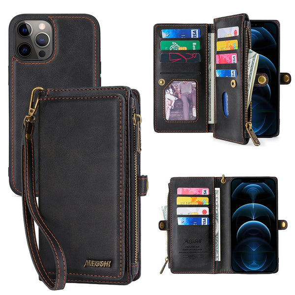 Wallet PU Portable Leather Case For iPhone 14 13 12 series