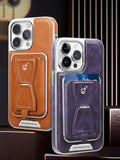 Wallet Stand Card Holder Leather Case For iPhone 15 14 13 12 series