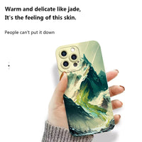 Wash Painting Mountains Rivers Scenery Soft Silicone Case For iPhone 15 14 13 series