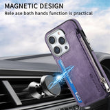 Magsafe Wireless Charging Magnetic Zipper Wallet Leather Case For iPhone 14 13 12 series