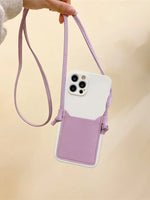 Card Slot Wallet Case With Crossbody Strap Lanyard for iPhone 15 14 13 12 series