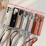 Wrist Strap Crossbody Wallet Leather Case For Samsung Galaxy S23 S22 S21 series