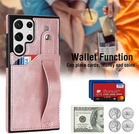 Wristband Leather Wallet Case for Samsung Galaxy S23 S22 S21 series